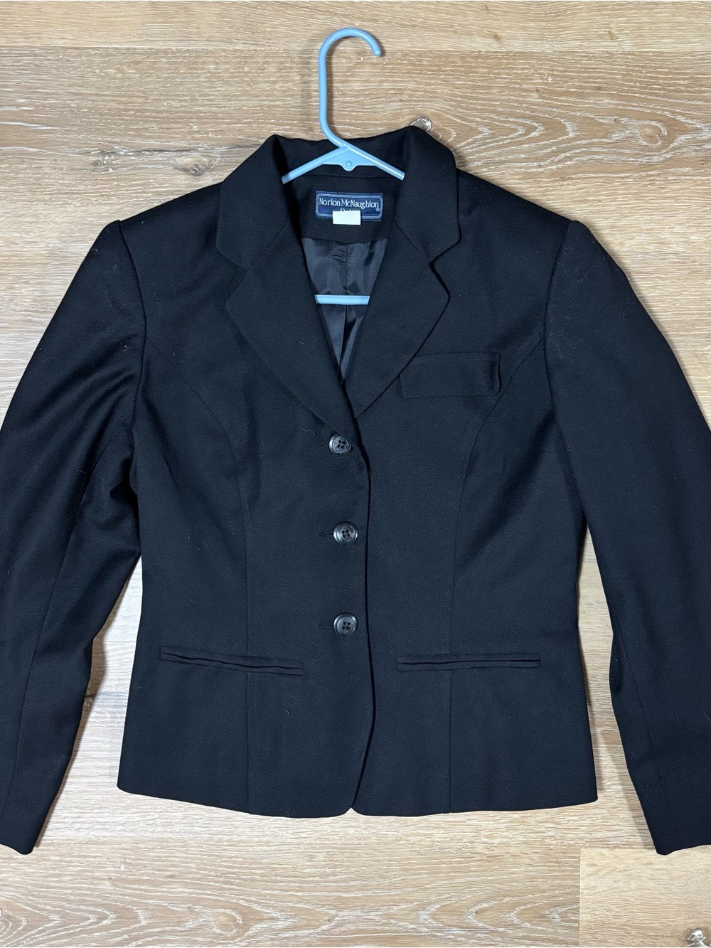 Vintage Norton McNaughton Women's Black Tailored Blazer